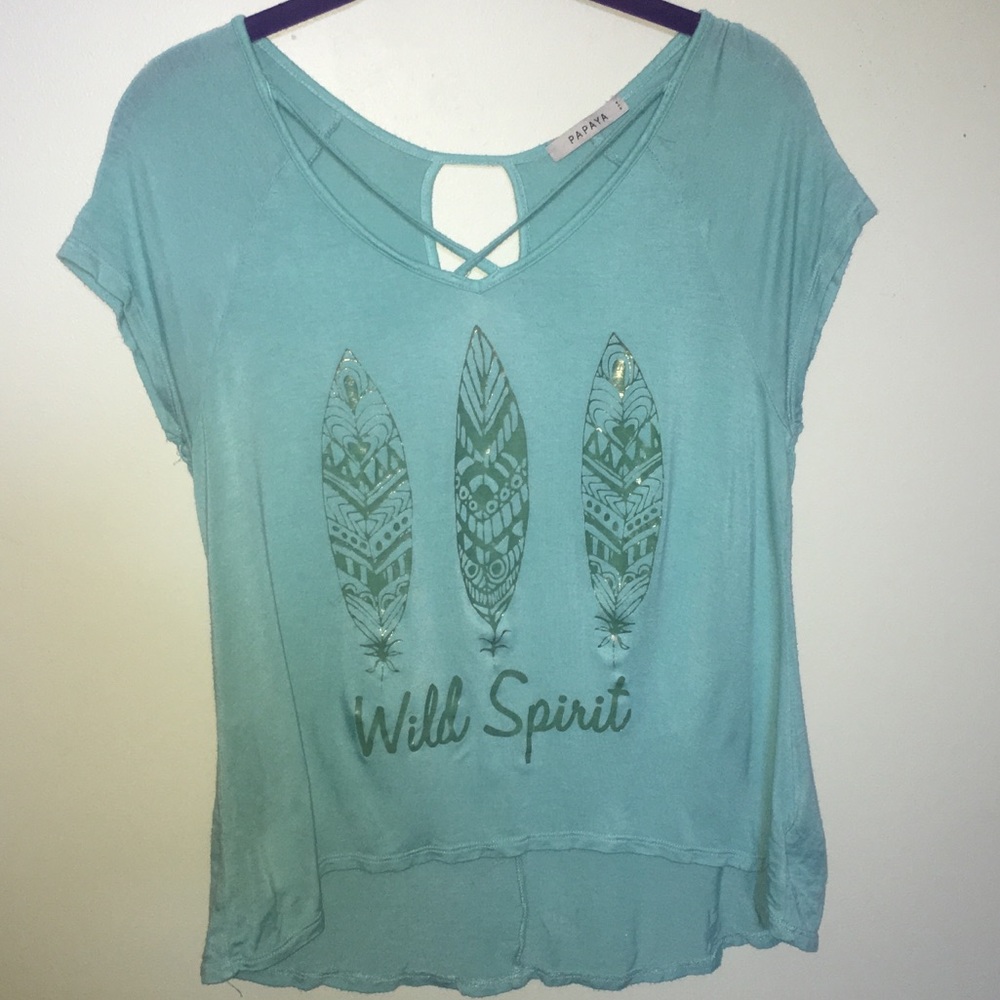 Teal “wild spirit” shirt